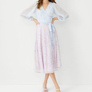 Ann Taylor Mixed Floral Wrap Dress